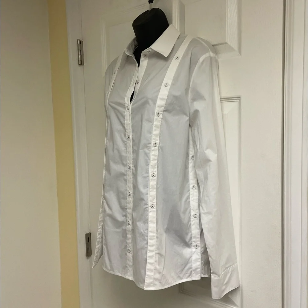 NICHOLAS Button-Front Shirt with Button Embellishment - Picture 2 of 7